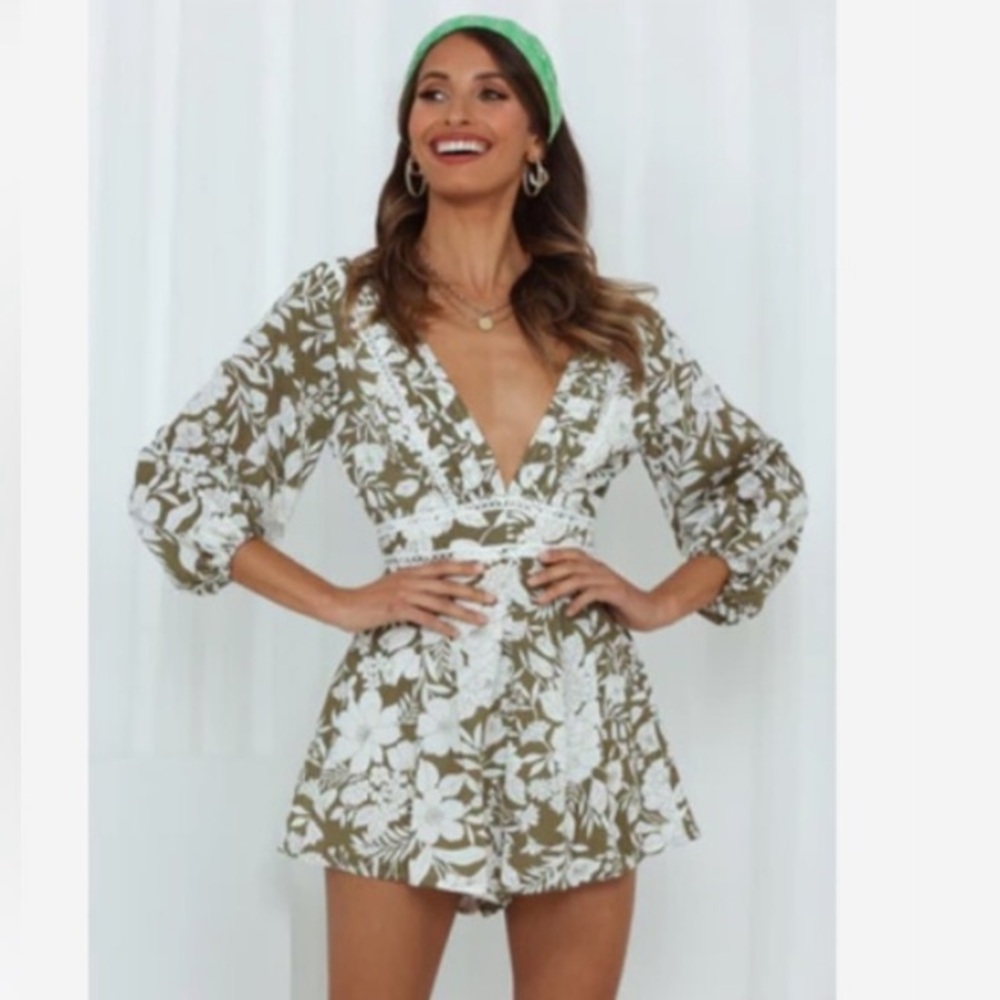Hello Molly White and Ross Romper in XS